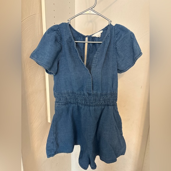Anthropologie The Somerset Romper Denim Chambray Size XSP - Picture 6 of 12